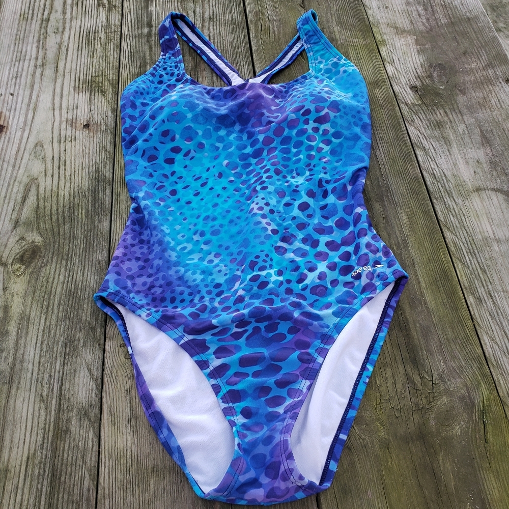 Speedo Blue Leopard print